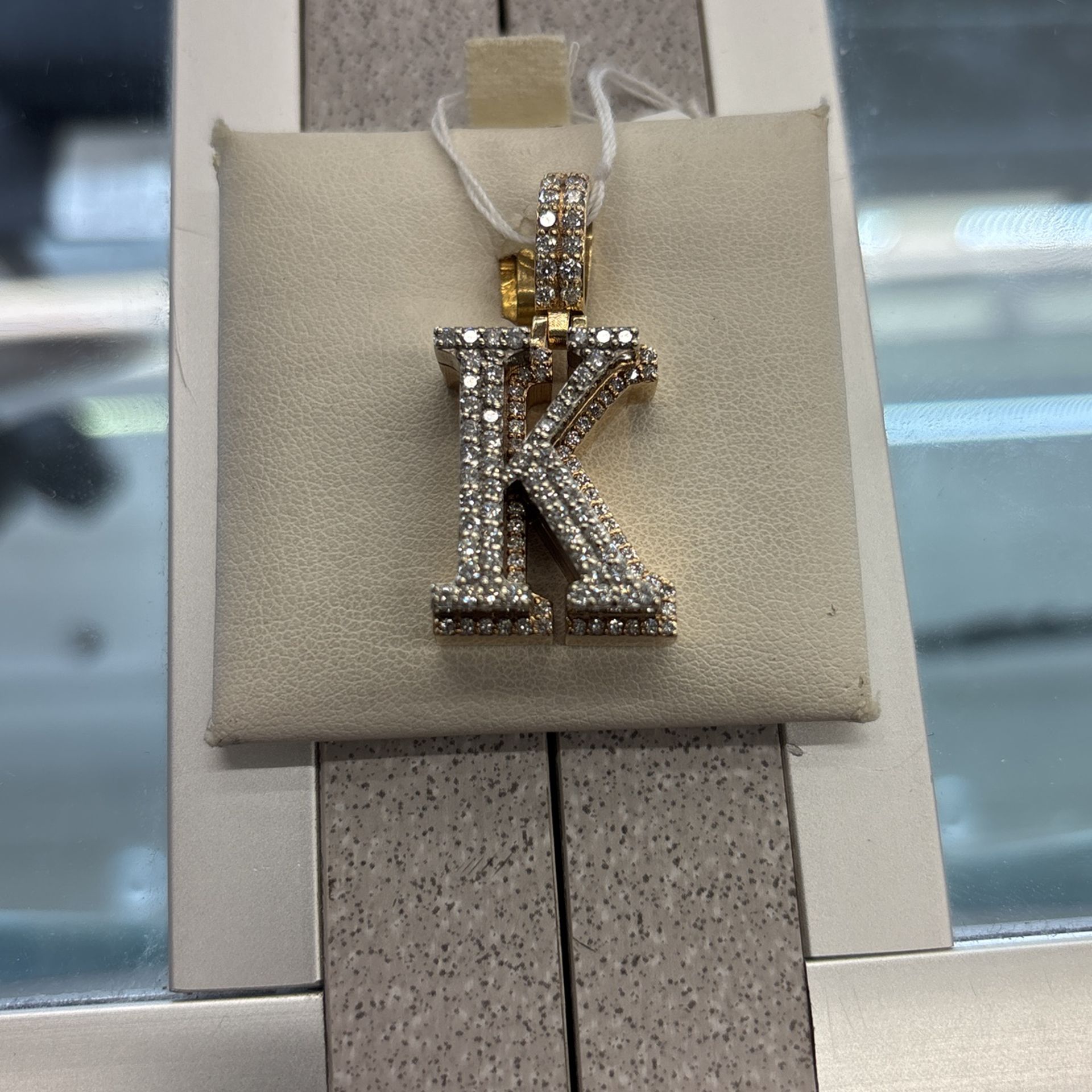 10k Gold And Diamond “K” Pendant
