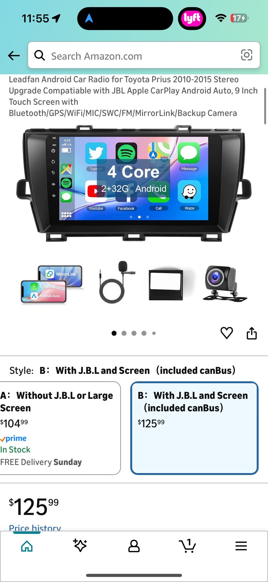 Leadfan Android Car Radio for Toyota Prius 2010-2015 Stereo Upgrade Compatiable with JBL Apple CarPlay Android Auto, 9 Inch Touch Screen with Bluetoot