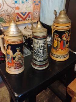 Vintage beer steins