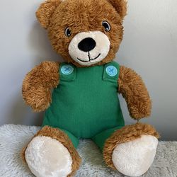 Corduroy Teddy Bear Plush 14 Inch Green Overalls Darling! 