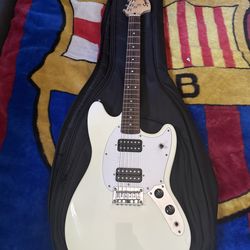 White Fender Squire Mustang
