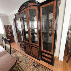 Dining Set 6 Upholstered Chairs China Cabinet 
