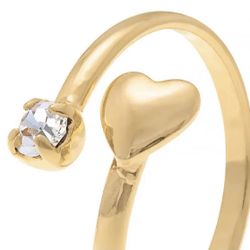 Gold Plated 18K Ring With Crystal