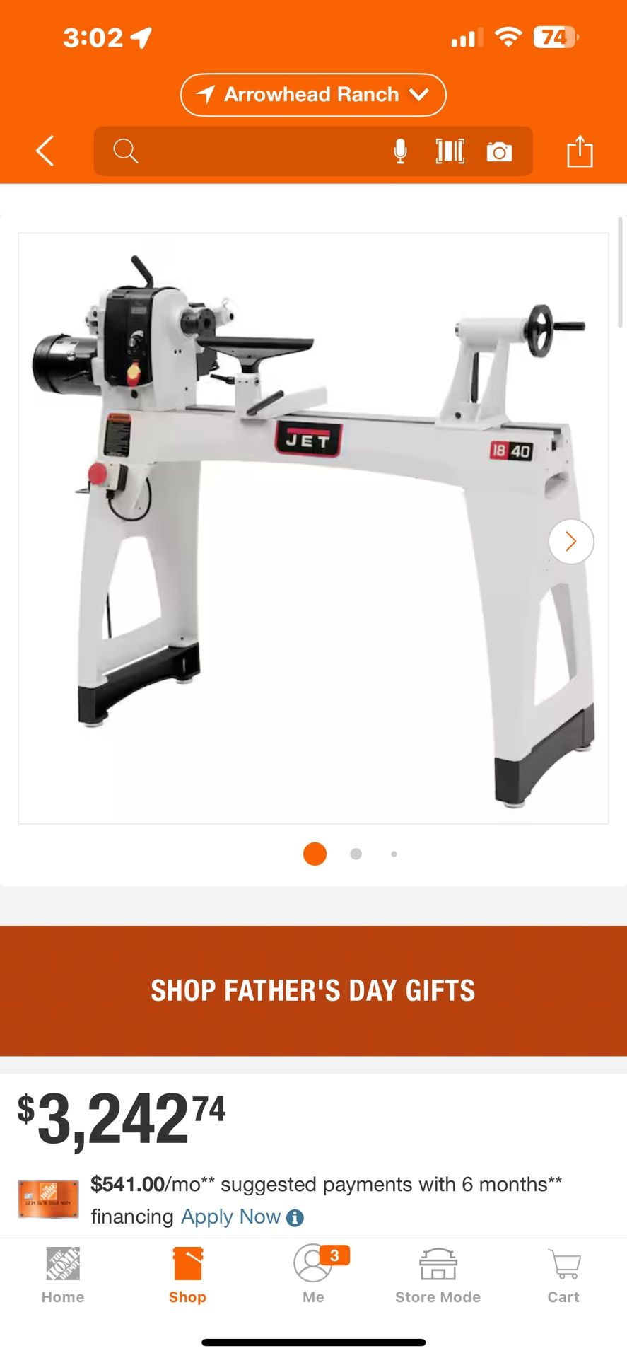 JWL 18 in. x 40 in. 230-Volt 2 HP Wood Lathe