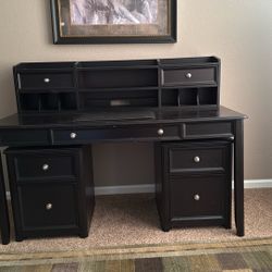 Ashley Desk 48 Inch With Credenza 2 Filing Cabinets 