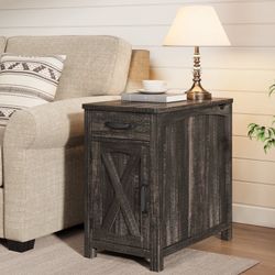 End Table With Storage And Charging Station