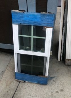White Double-Hung Window with Screen