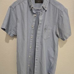 Men’s Primark Light Blue Oxford Short Sleeve Button Down Shirt Small