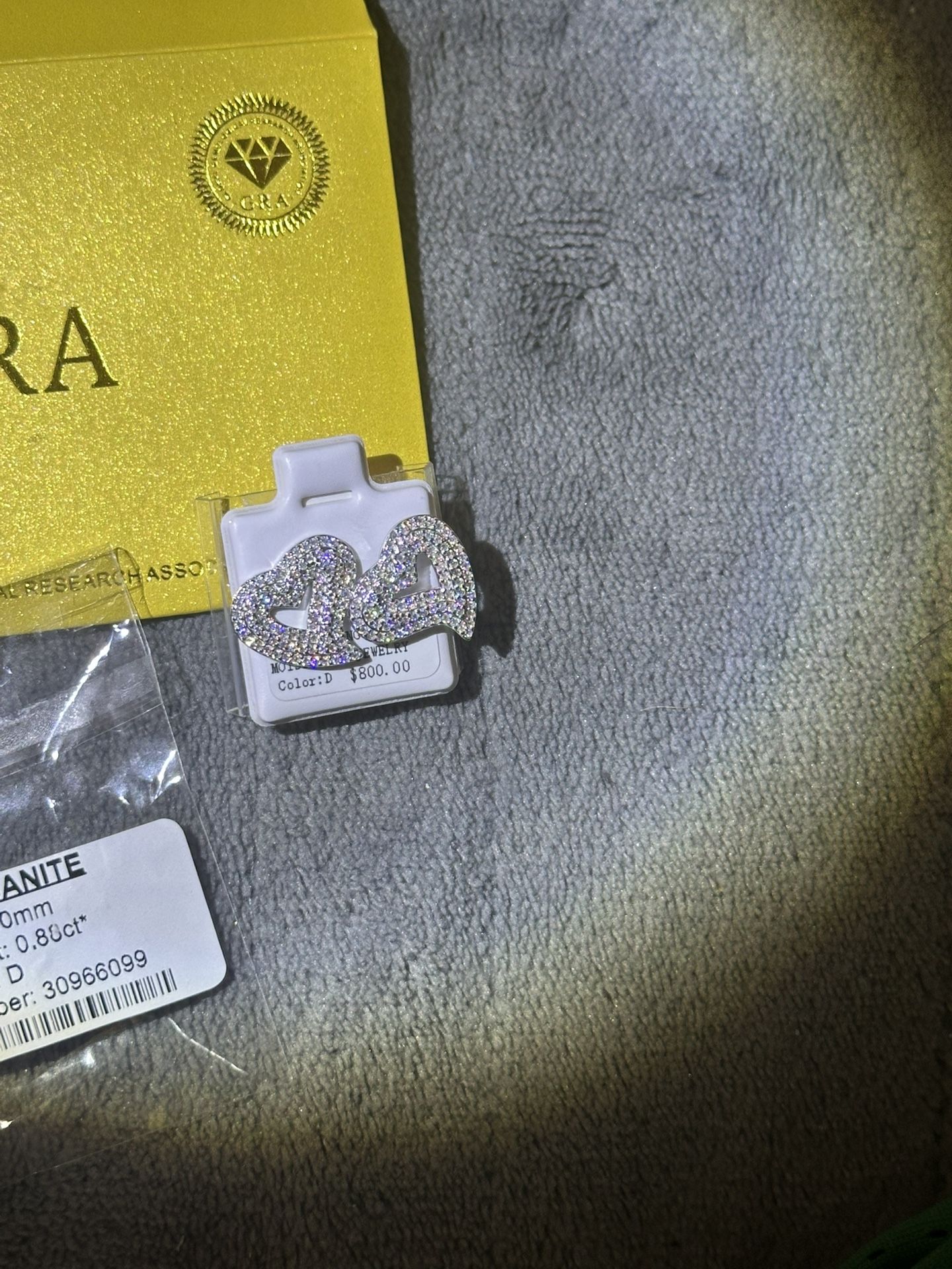 Heart Shape Diamond Earrings With Papers