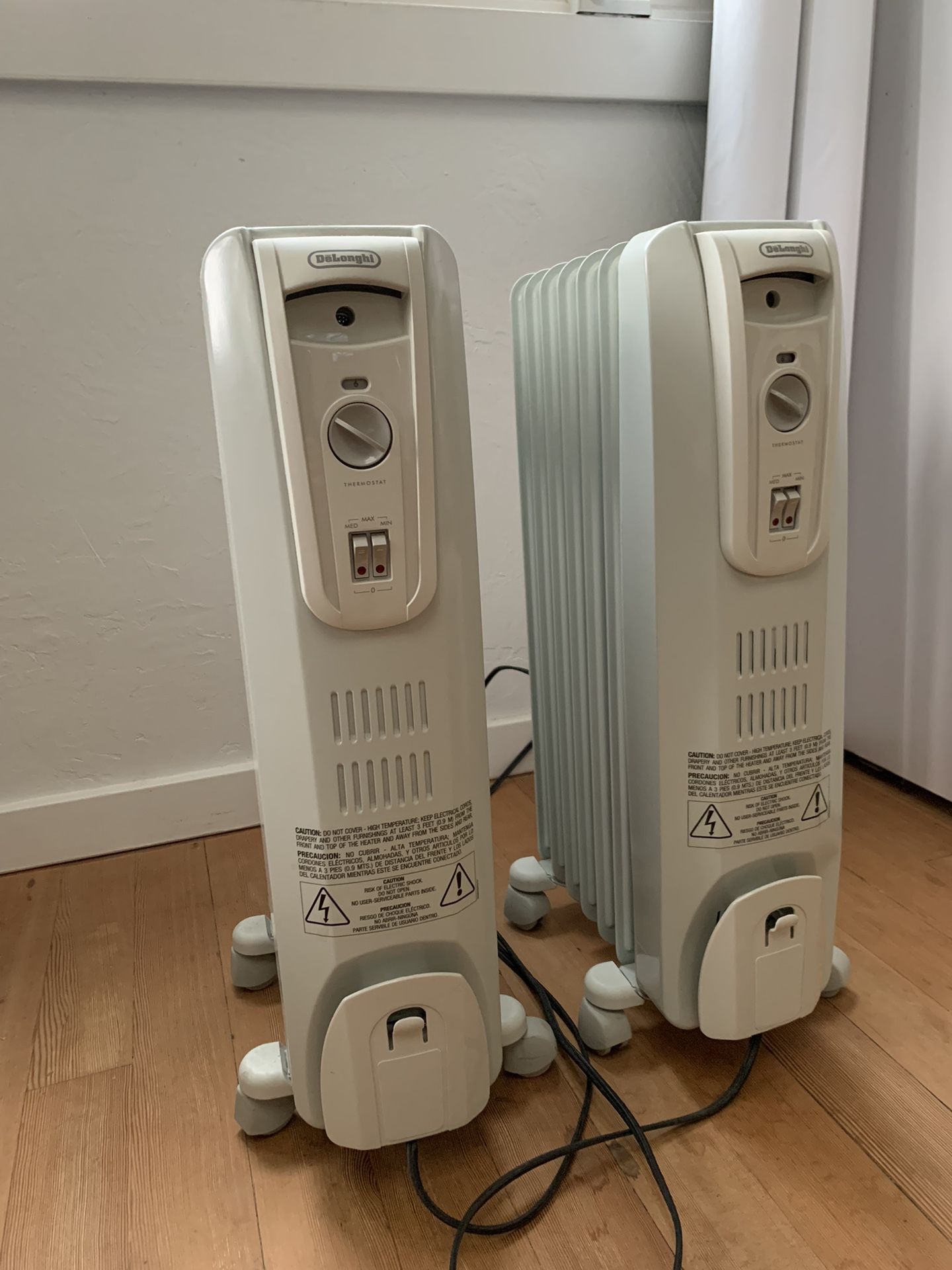 De Longhi Oil Filled Radiator Space Heaters (2x)