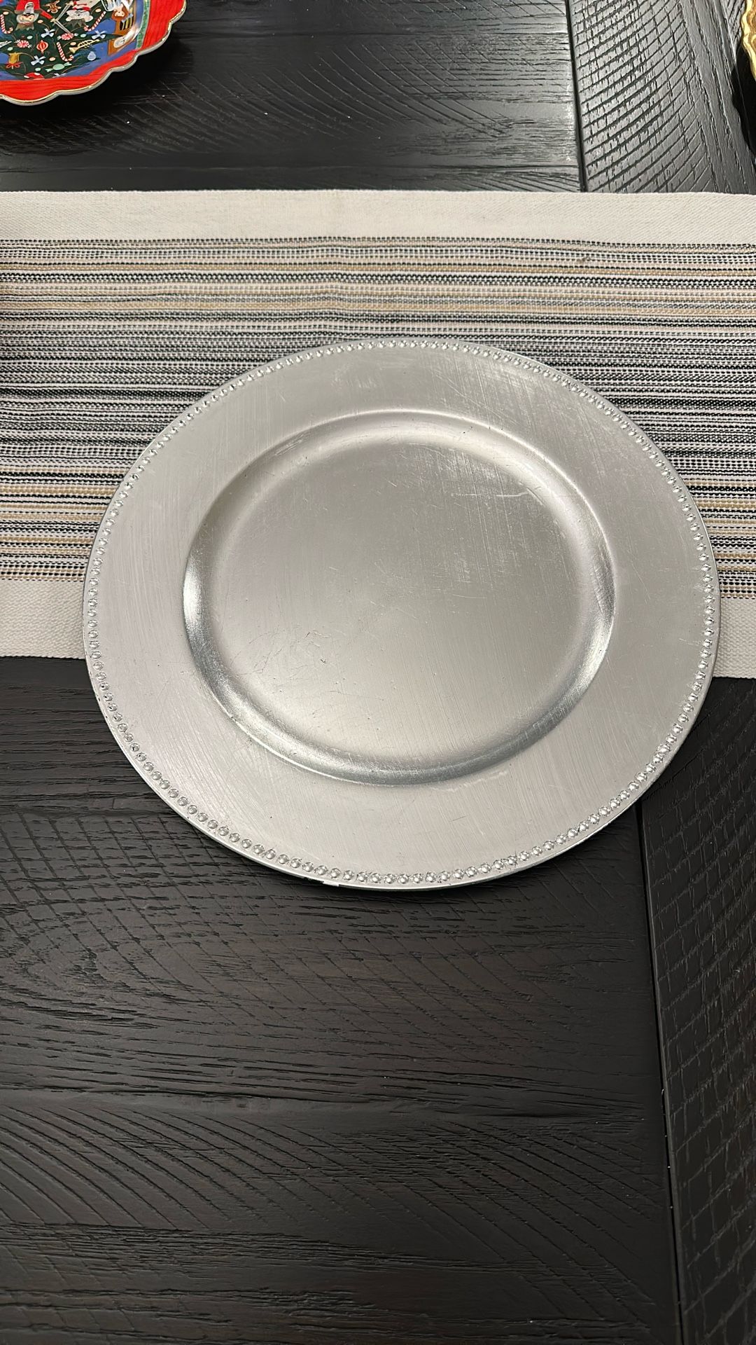 Silver Beaded Chargers