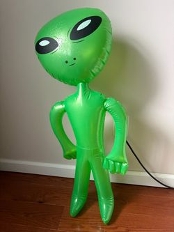 Rinco Green Alien Inflatable Party Decoration Balloon Black White Accents
