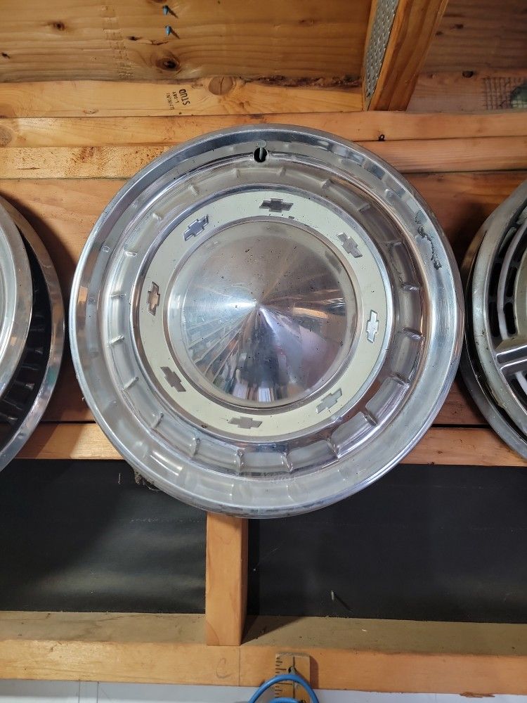 3 1955 Through 1957 Chevy 15-in Hubcaps