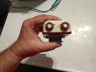 30s 40s Fulton defroster fan switch ivory with swirls bakelite made and maroon