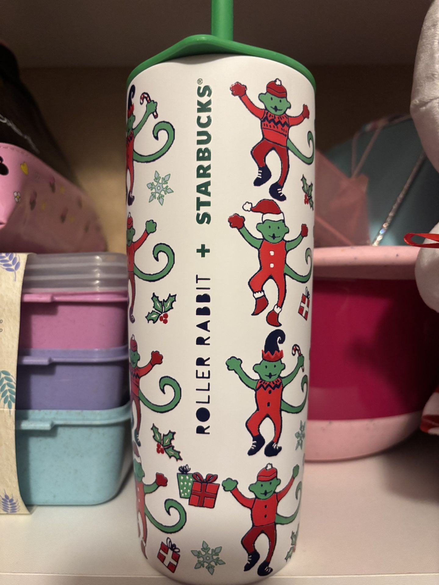 STARBUCKS X ROLLER RABBIT Stainless Steel Tumbler/Cup Holiday Christmas 2025