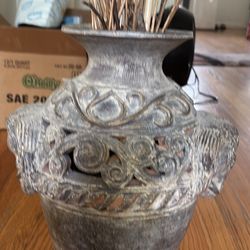 Large Vintage-Style Terra-Cotta Vase – 15” Tall, 32” Diameter