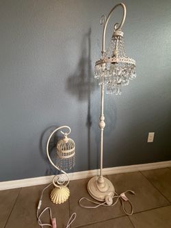 Crystal Floor Lamp & Matching Table Lamp Set
