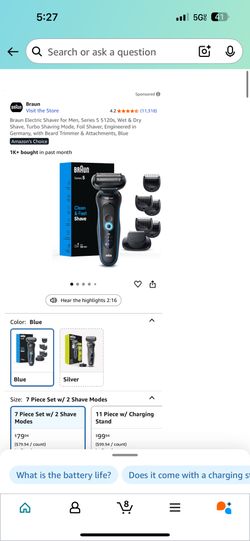 Braun Electric Shaver for Men,