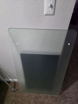 Frosted glass and metal Desk for sale