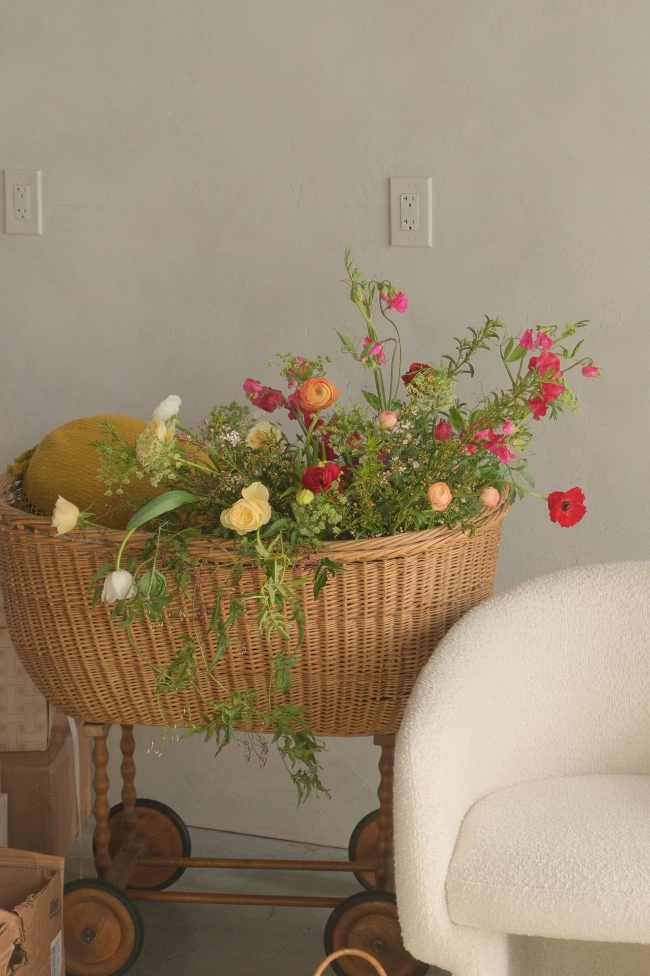 Vintage Wicker Bassinet