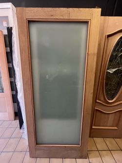🚪 36x80 White Oak 1-Lite Frosted Exterior Door 🚪