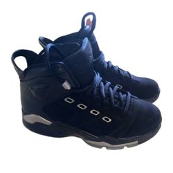 Nike Air Jordan Size 8.5 Black And Metallic With Crease Protectors