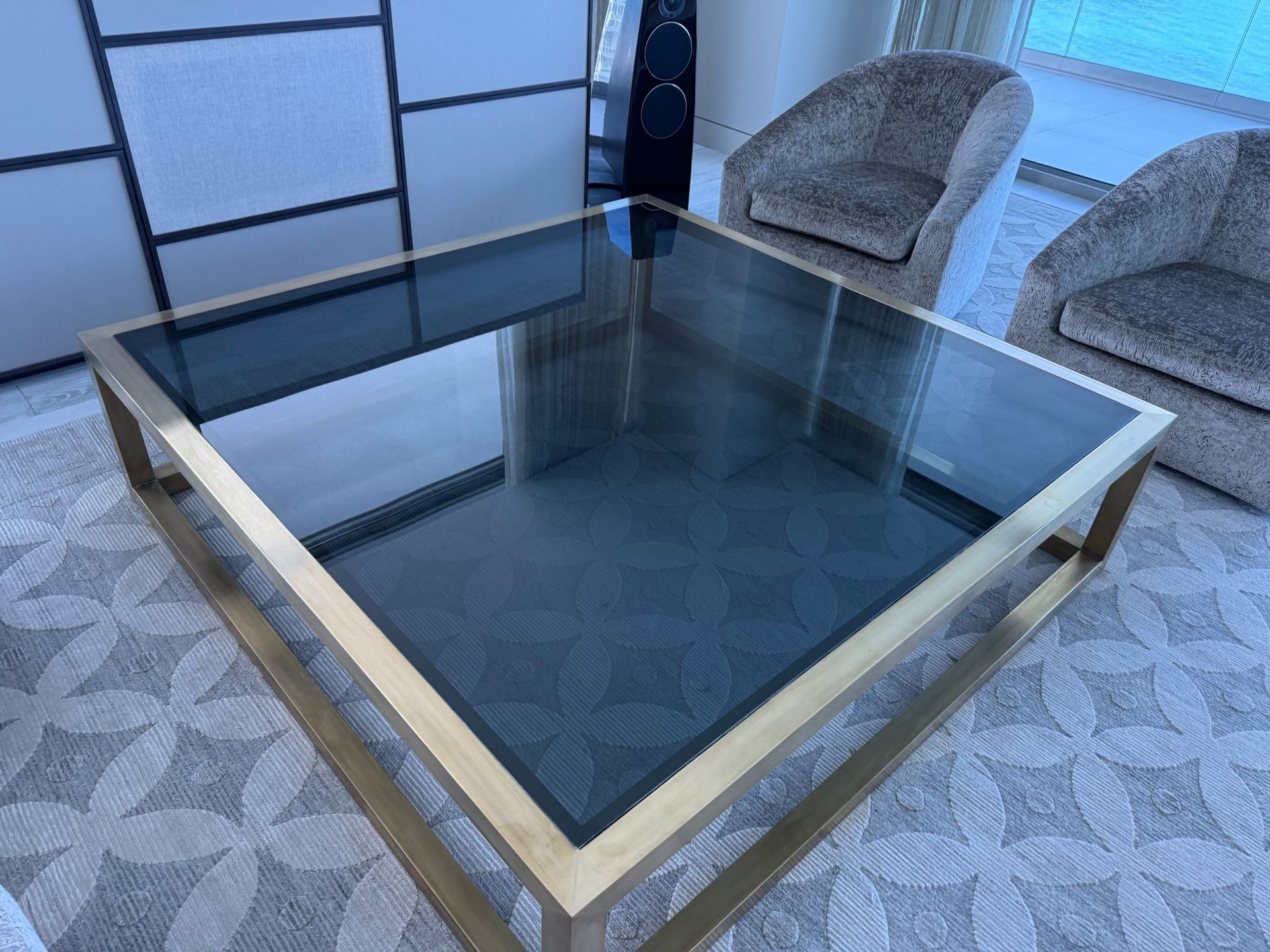 Bronze And Glass Luxurious Coffee Table