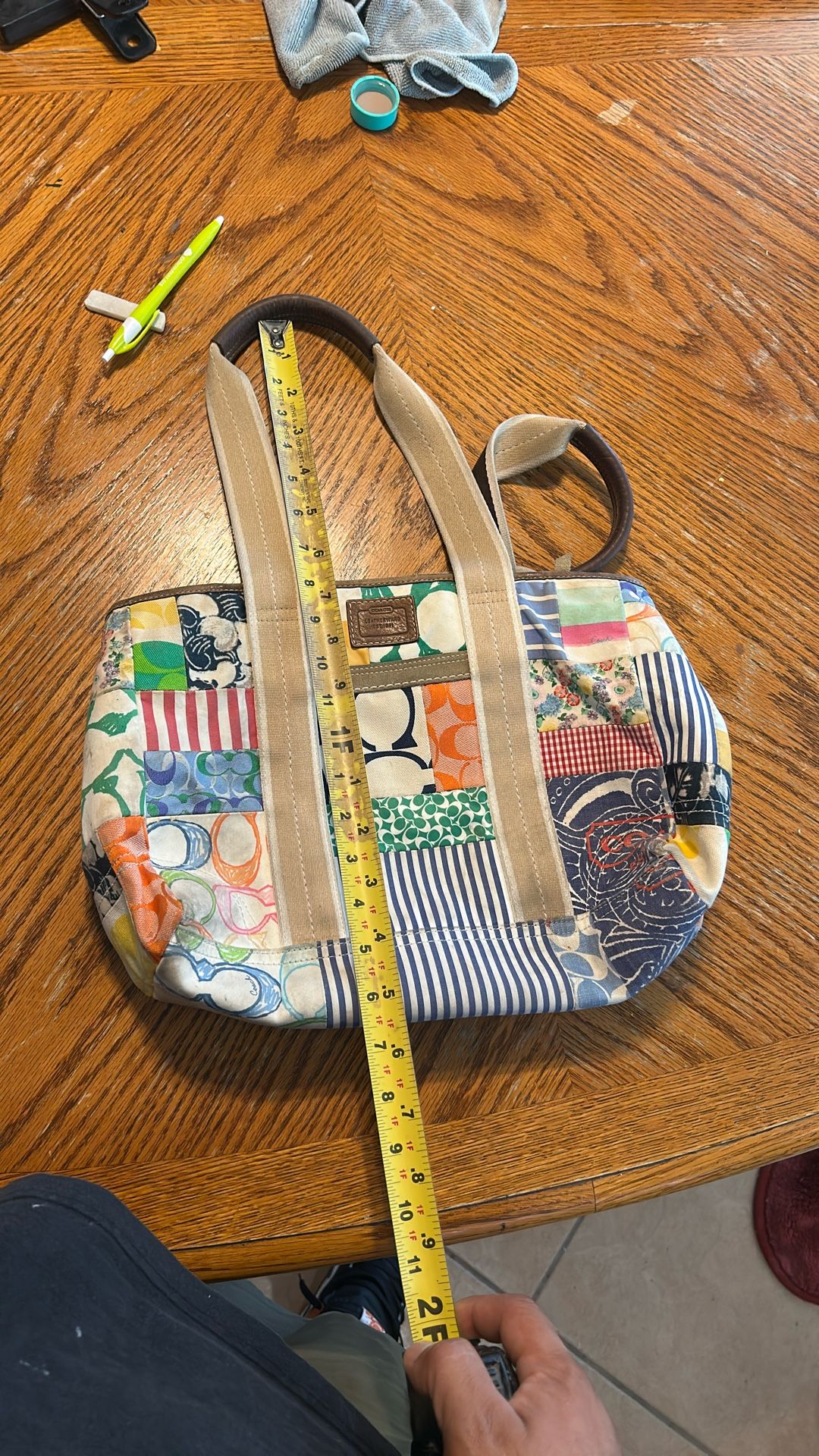 Coach Hampton Spring Patchwork Multi-color Dual Handle Tote Bag