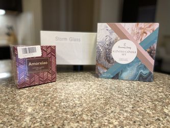 Gift Set, Female Aromatherapy Candles With a Sooth Storm Glass.  