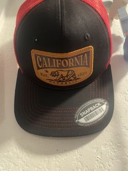 Red And Black California Snapback Hat