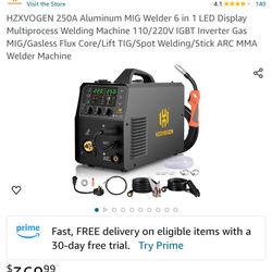 HZXVOGEN MIG Welder Aluminum 4 In 1 Dual Voltage MIG Welder Digital IGBT MIG/Lift TIG/Stick Welding Machine Non-Noise Lift Tig Gas Gasless Stick Arc M