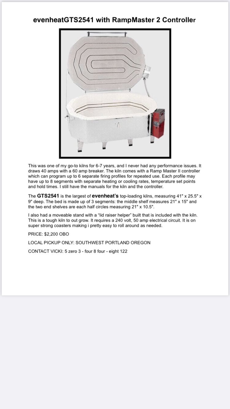 Evenheat GTS 2541 Kiln