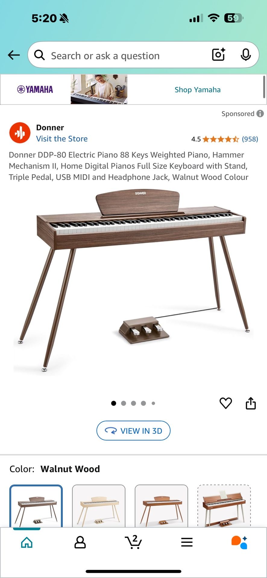 Donner DDP-80 Electric Piano 88 Keys Weighted Piano,