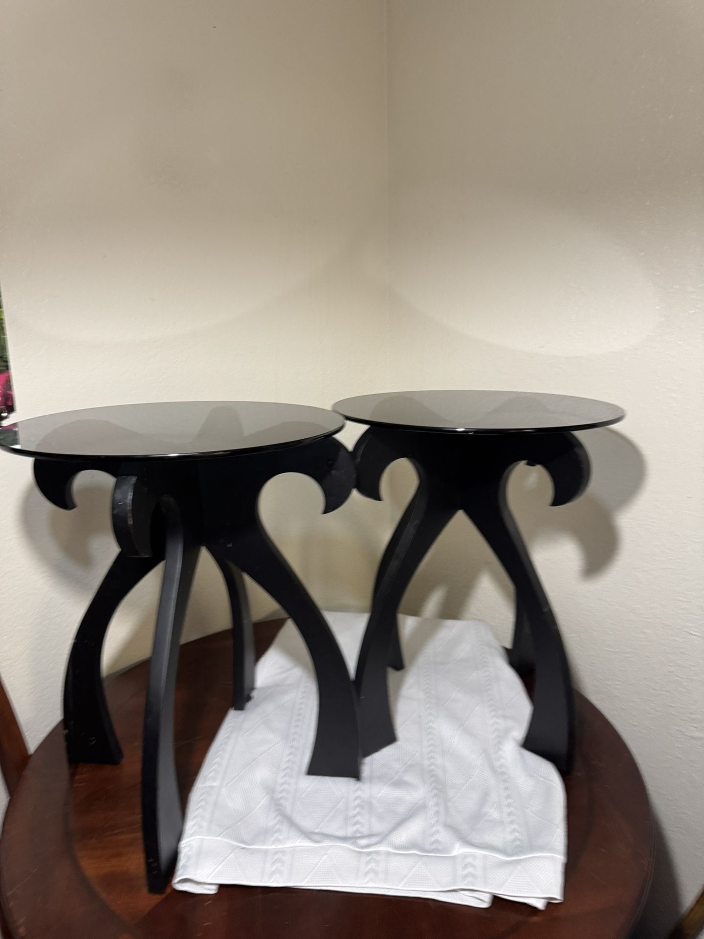 2pcs Glass Side/ End Table