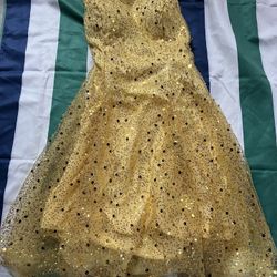 Gold Mini Dress 