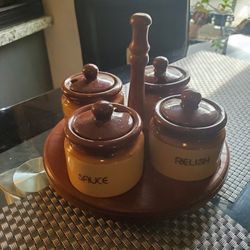 Vintage  Lazy Susan Condement Set