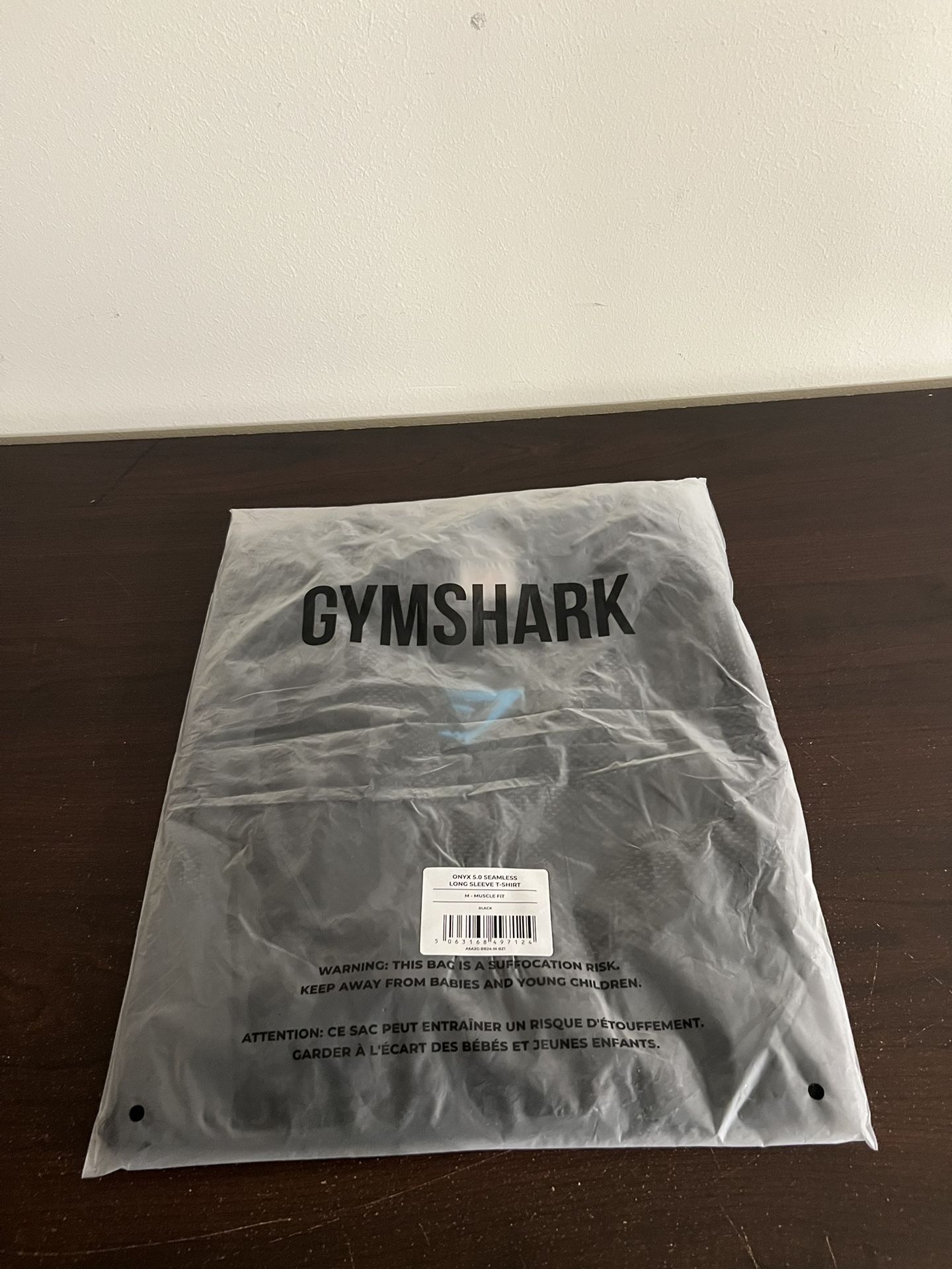 Gymshark Onyx 5.0 Seamless Long Sleeve T-Shirt - Black/Light Grey Medium IN HAND