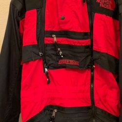 Medium North face steep tech Gore tex heavy duty jacket red/black