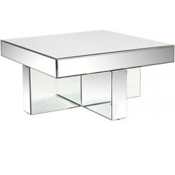 Square Mirrored Glass Table