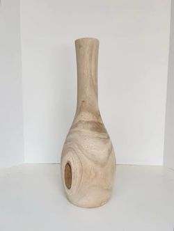 LARGE 17.5” New Tall Unfinished Wood Vase Home Decor Accent