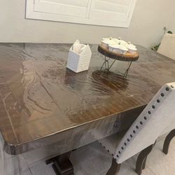 Adjustable dinning table / four chairs one bench
