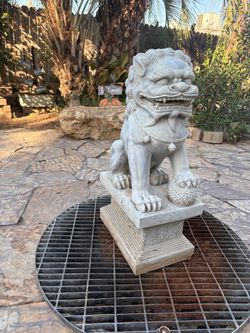 Large Concrete Foo Dog Garden Statue