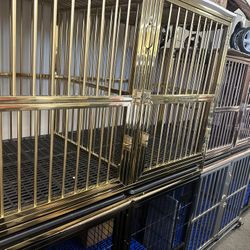 Dog Crate, Different Size Dog Kennels with and without Divider, Drop Cages With Wheels & Floor grid