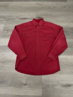 Vintage St. John’s Bay Men’s Faded Red Button Up Longsleeve Shirt