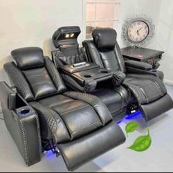 Party Time Midnight Power Reclinings Sofas Couchs Finance and Delivery Available 