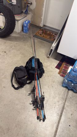Fishing Rod and Reel Bundle with Tackle Bags