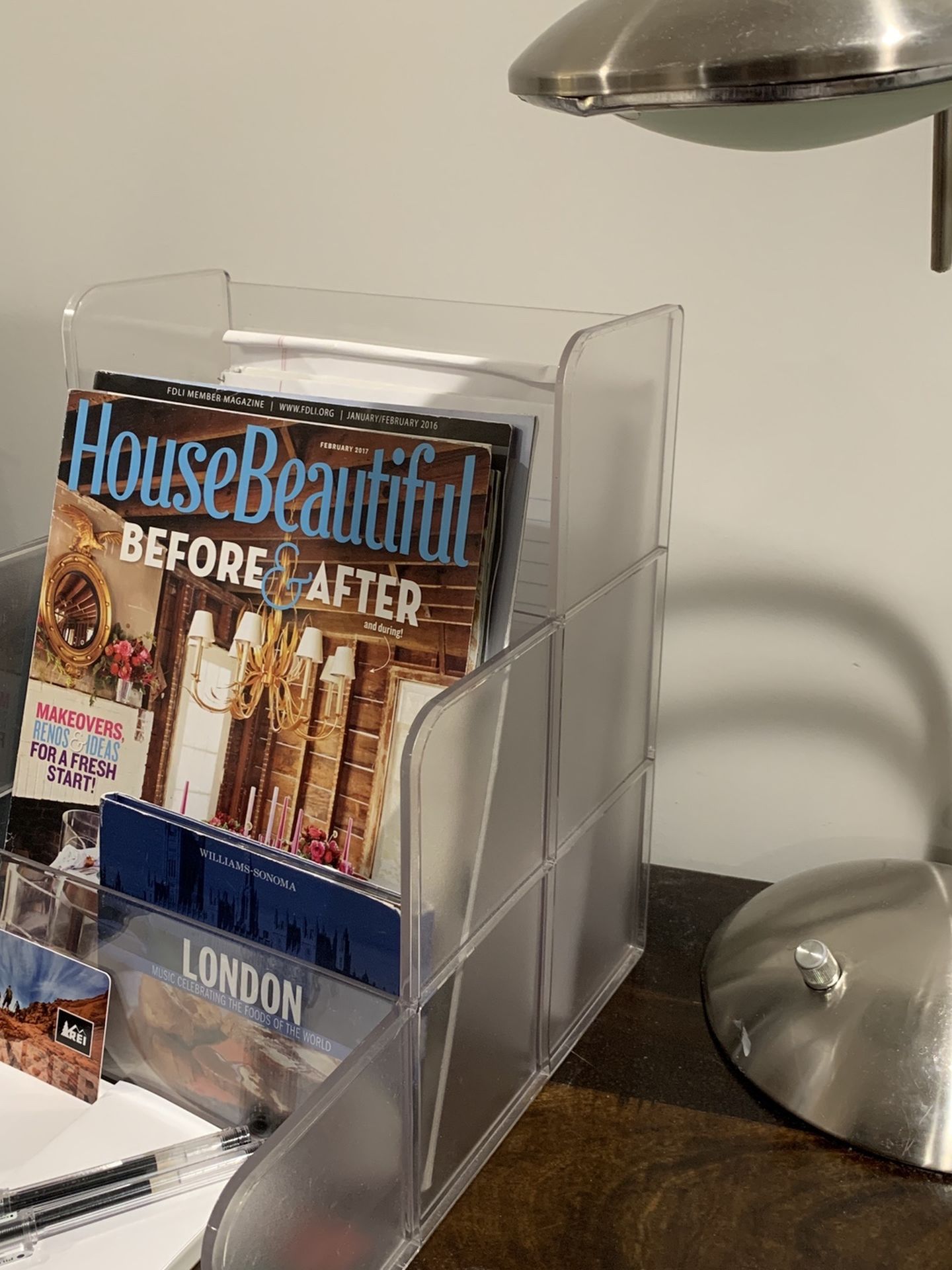 2 piece clear acrylic file/desk organizer