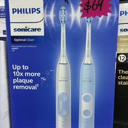 Philips Sonicare Optimal Clean Rechargeable Sonic Toothbrush 2-pack