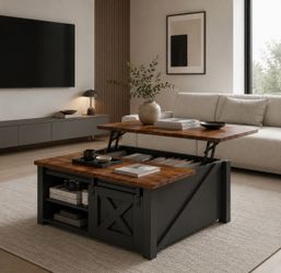 New! Modern Lift Top Coffee Table, with Storage & Adjustable Shelves