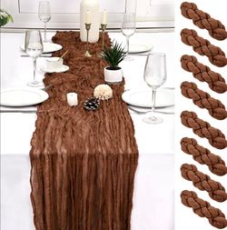 10 ft. Brown Cheesecloth Table Runner Boho Gauze Rustic Sheer New